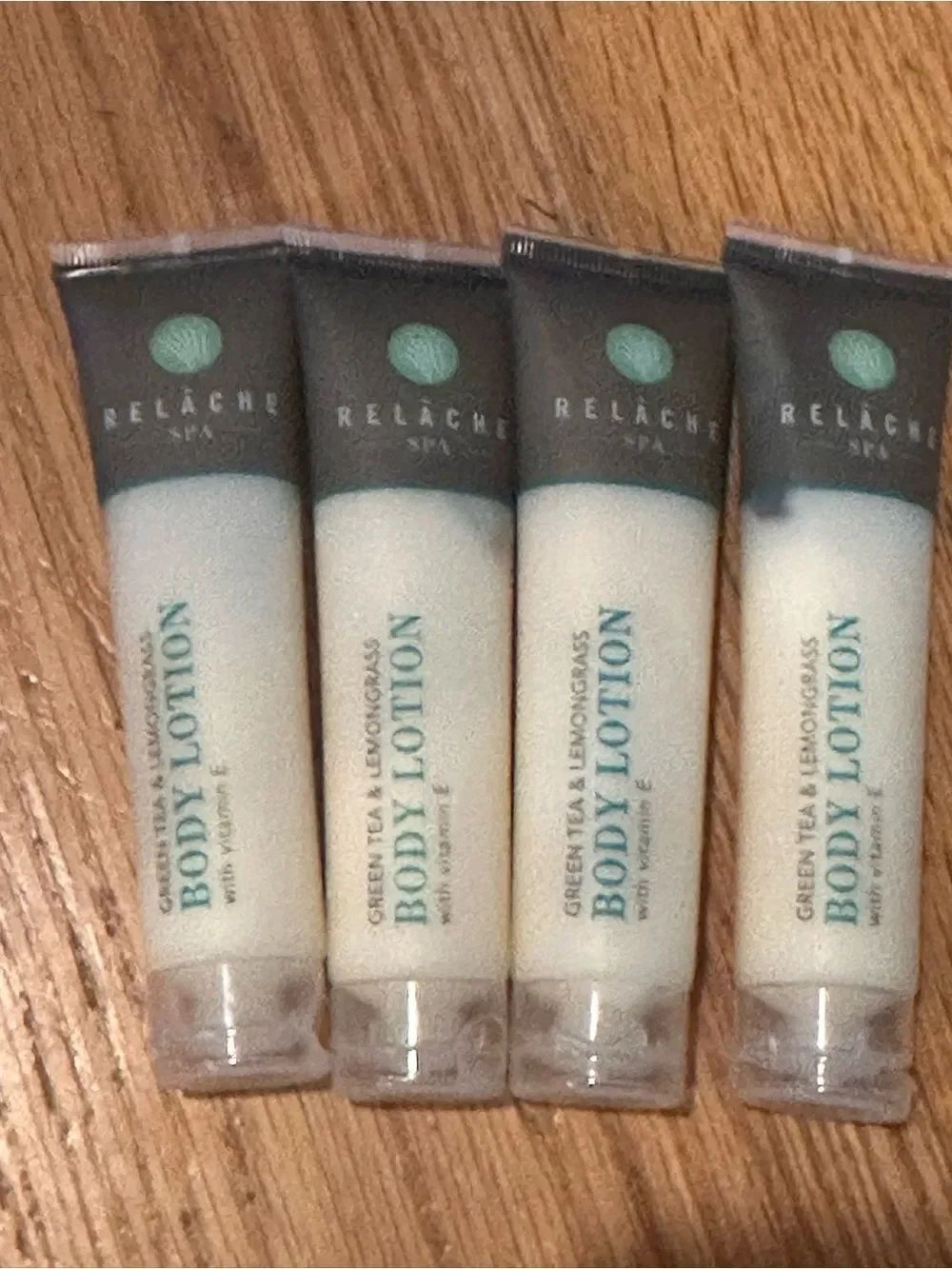 Relache Spa Green Tea & Lemongrass Scented lotion set of 4
